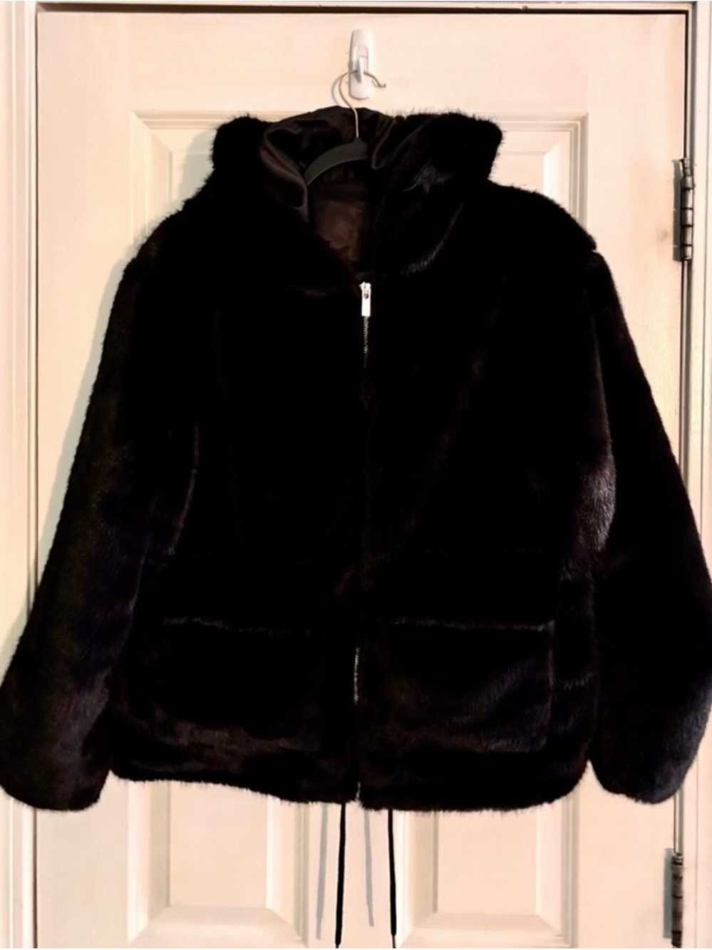 H&M Black Faux Fur Bomber Jacket new without tags.